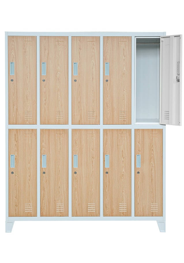 JAN NOWAK Eco Design model BARTEK szafa socjalna 10-drzwiowa biała/dąb sonoma