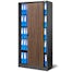 JAN NOWAK Eco Design model KUBA biurowa szafa metalowa z drzwiami przesuwnymi: biała/dąb sonoma