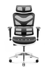 Fotel ergonomiczny Jan Nowak model Kommodus: biało-czarny