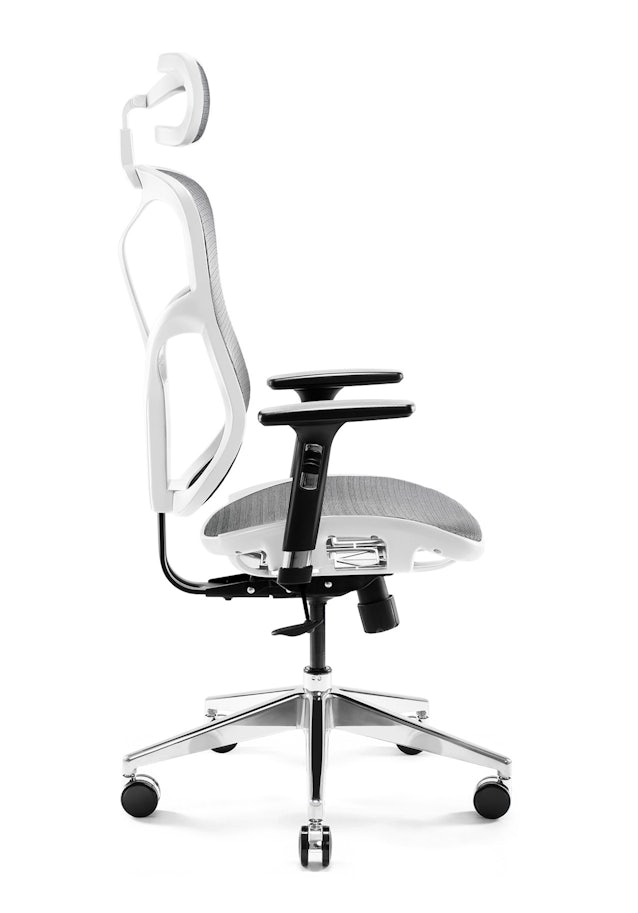 Fotel ergonomiczny Jan Nowak model Amadeus: biało-szary