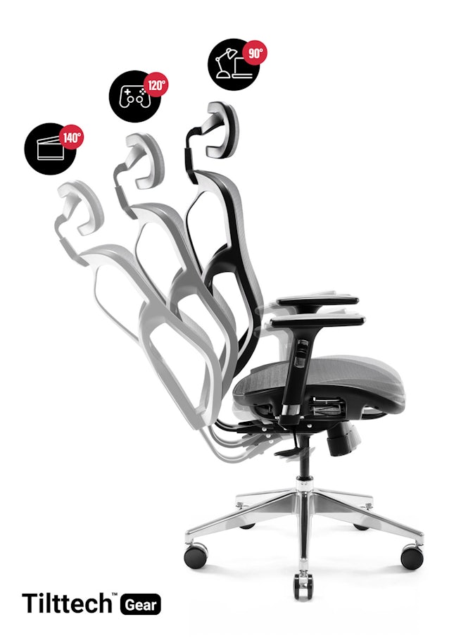 Fotel ergonomiczny Jan Nowak model Amadeus: czarno-szary