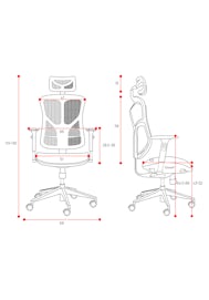 Fotel ergonomiczny Jan Nowak model Amadeus: biało-czarny