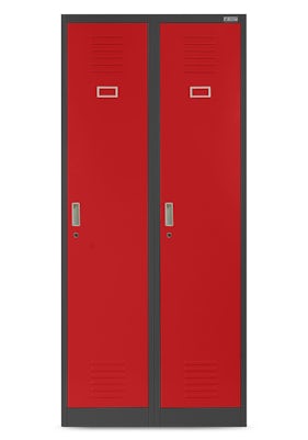 JAN NOWAK model KACPER szafa socjalna BHP ubraniowa czterokomorowa antracytowo-czerwona