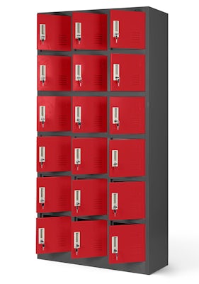 JAN NOWAK model KAROL skrytkowa szafa socjalna antracytowo-czerwona