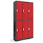 JAN NOWAK model IGOR szafa socjalna ubraniowa 6-drzwiowa antracytowo-czerwona