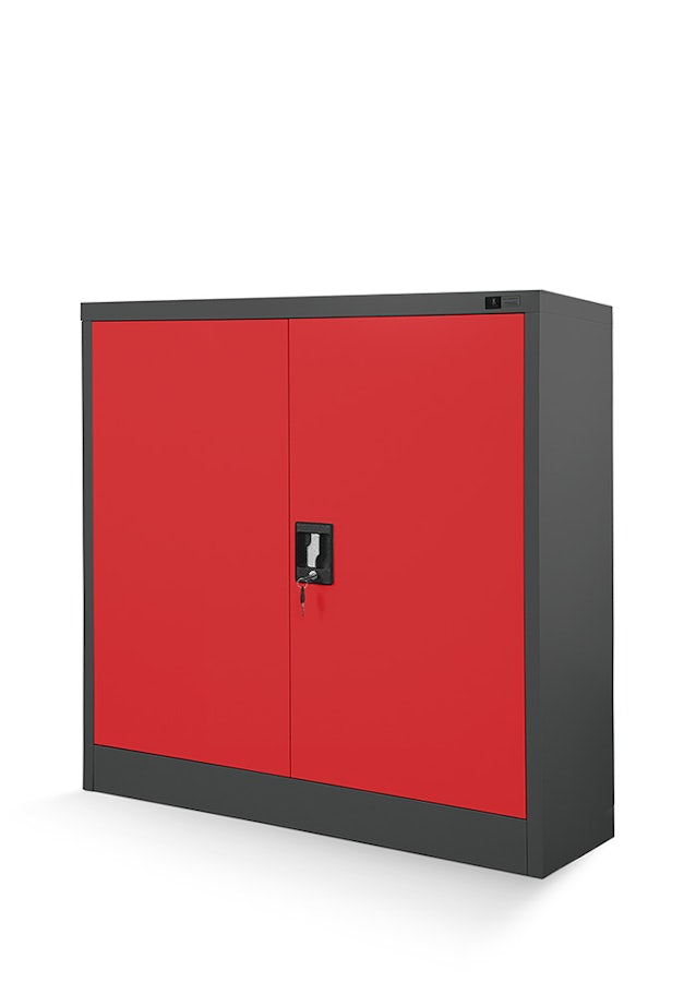 JAN NOWAK model BEATA metalowa szafka z drzwiami: antracytowo-czerwona