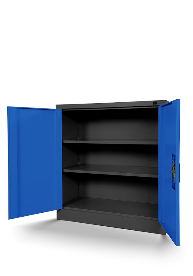 JAN NOWAK model BEATA metalowa szafka z drzwiami: antracytowo-niebieska