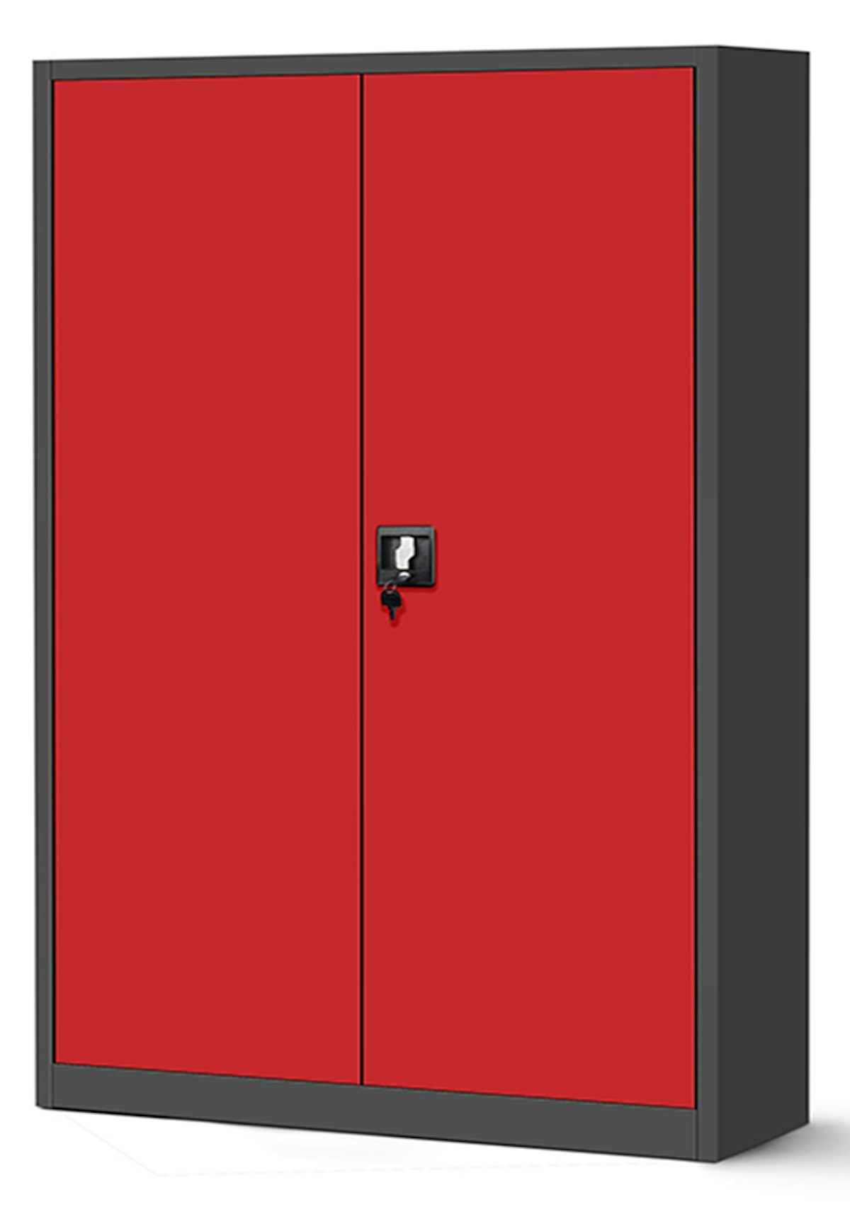  JAN NOWAK model JAN II biurowa szafa metalowa na akta: antracytowo-czerwona