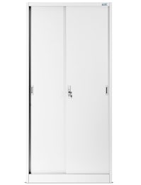 JAN NOWAK model KUBA biurowa szafa metalowa z drzwiami przesuwnymi: biała