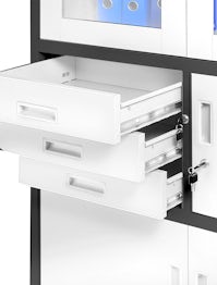 JAN NOWAK model FILIP biurowa szafa metalowa z sejfem na akta i dokumenty: antracytowo-biała
