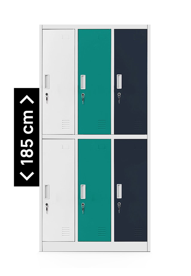 JAN NOWAK model IGOR szafa socjalna ubraniowa 6-drzwiowa wielokolorowa