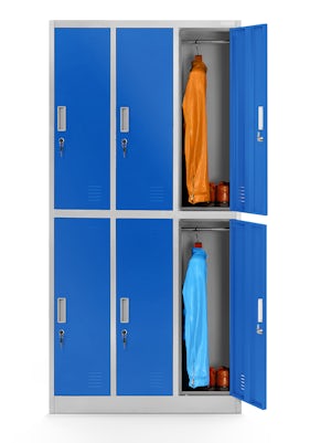 JAN NOWAK model IGOR szafa socjalna ubraniowa 6-drzwiowa szaro-niebieska