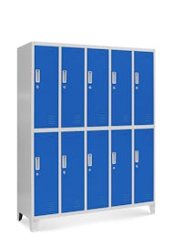 JAN NOWAK model BARTEK szafa socjalna ubraniowa 10-drzwiowa szaro-niebieska